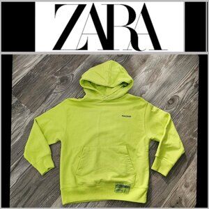 Zara Neon Yellow Hoodie Boys Size 9